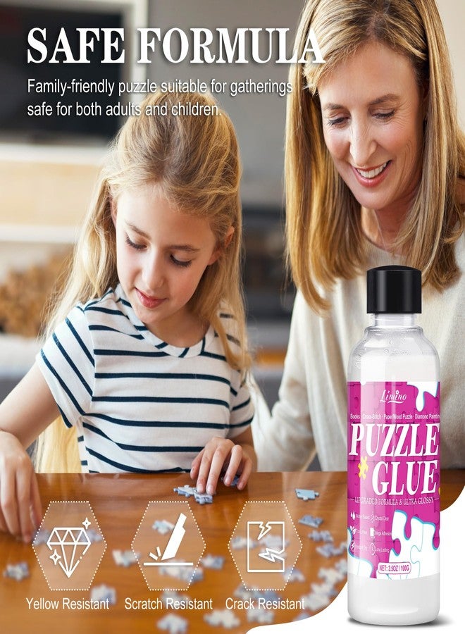 Limino Jigsaw Puzzle Glue with Applicator, Puzzle Mounting Kit with 2 Brushes, Toxic-Free, Fast Drying, Long-Lasting, Clear Puzzle Sealant for Puzzles up to 5000 Pieces, Suitable for Various Puzzle Frames - Image 5